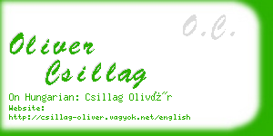 oliver csillag business card